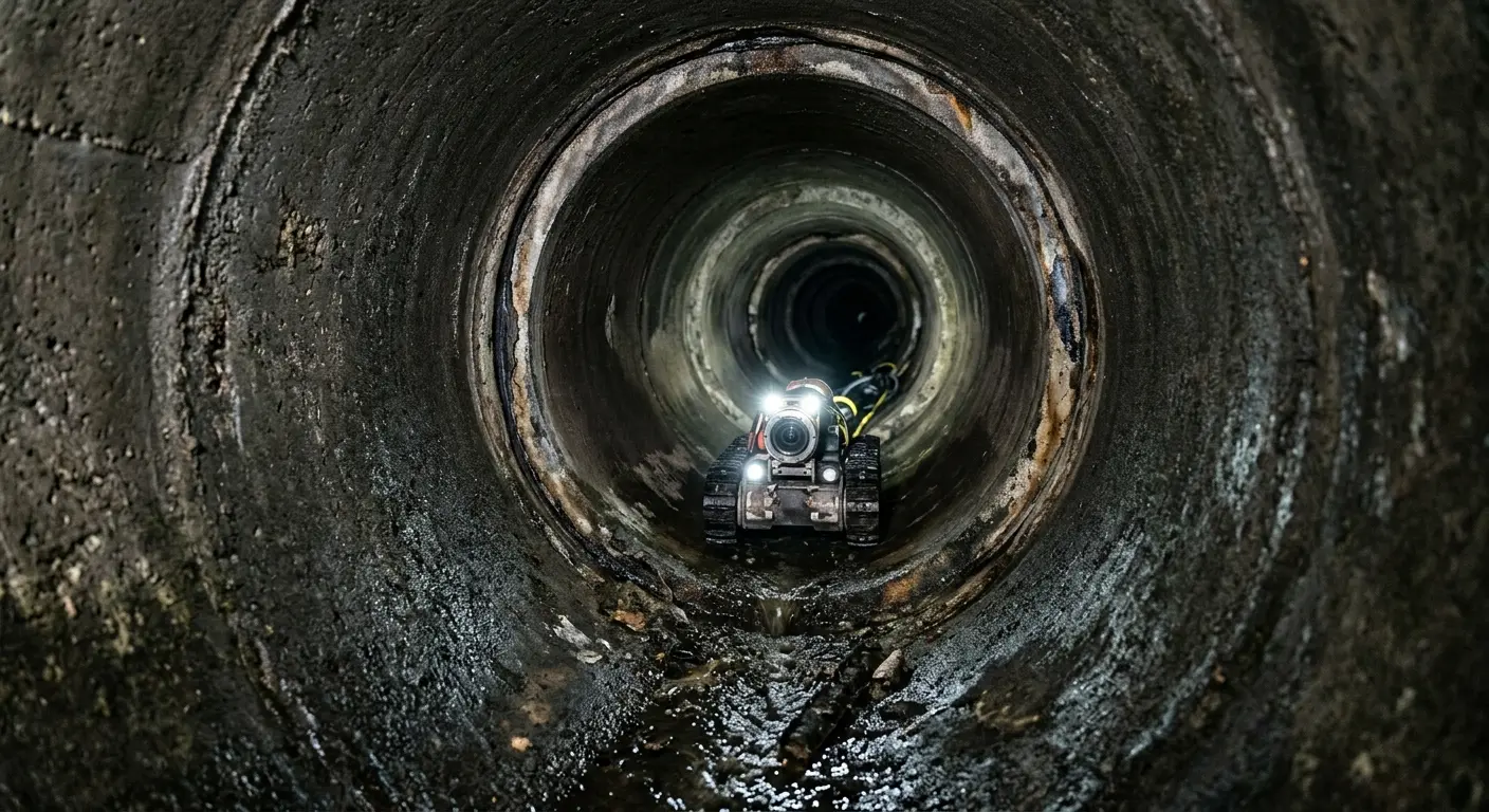 Robotic sewer camera inspecting pipe interior for Sewer Line Repair in Montecito